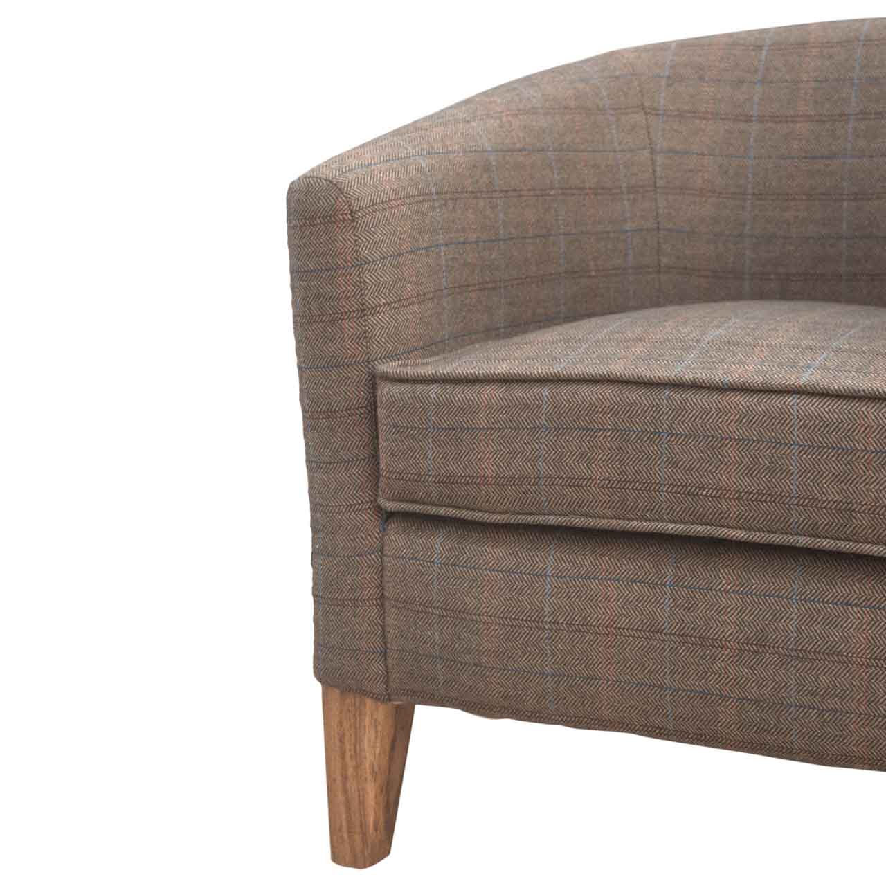 Upholstered Tweed Tub Chair - Image 5