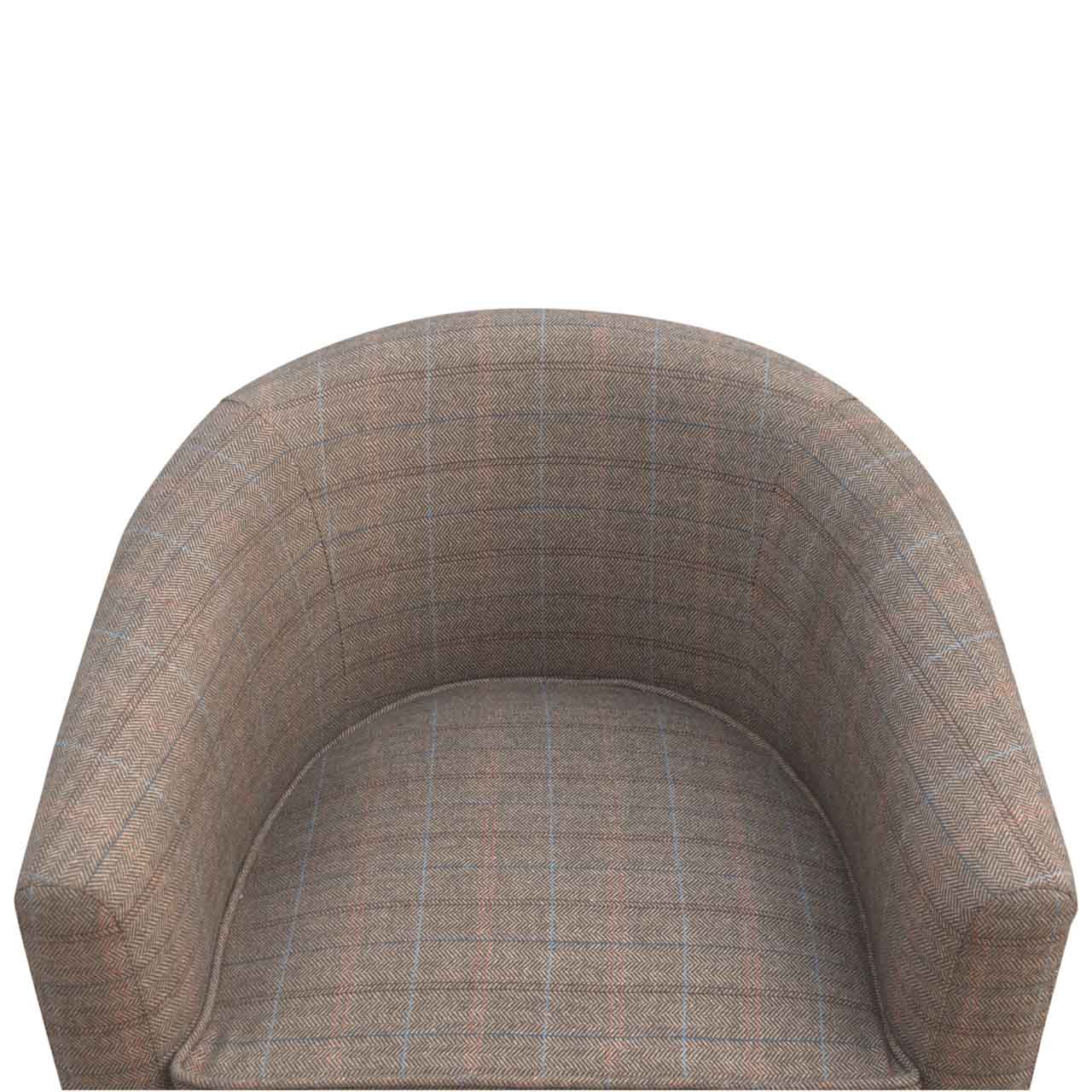 Upholstered Tweed Tub Chair - Image 7