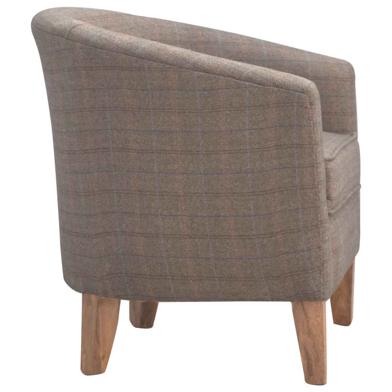Upholstered Tweed Tub Chair - Image 8