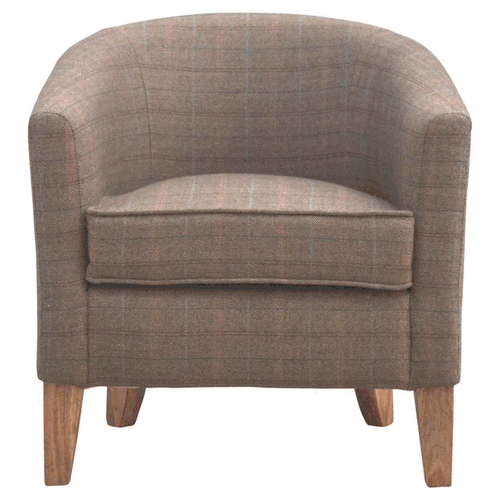 Upholstered Tweed Tub Chair - Image 9
