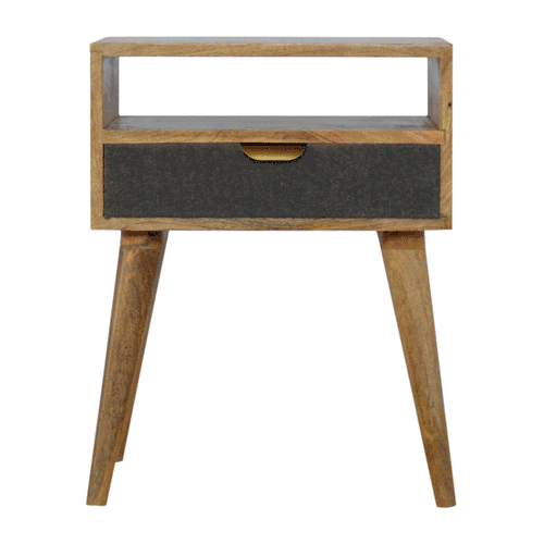 Grey Tweed Bedside with Open Slot - Image 10