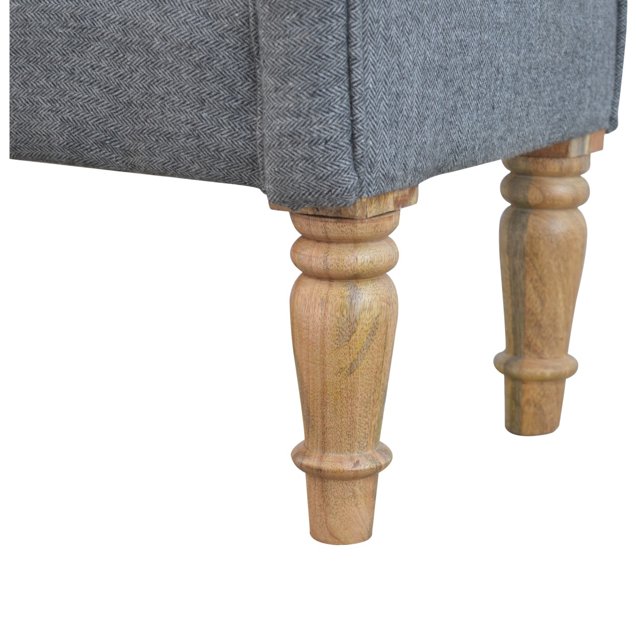 Black Tweed Bench with Turned Feet - Image 4