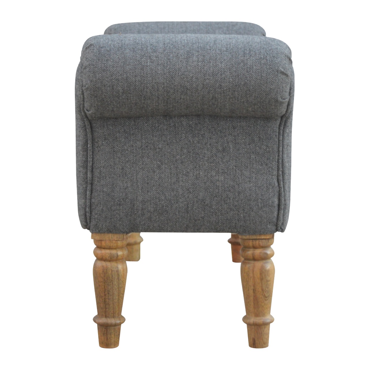 Black Tweed Bench with Turned Feet - Image 5