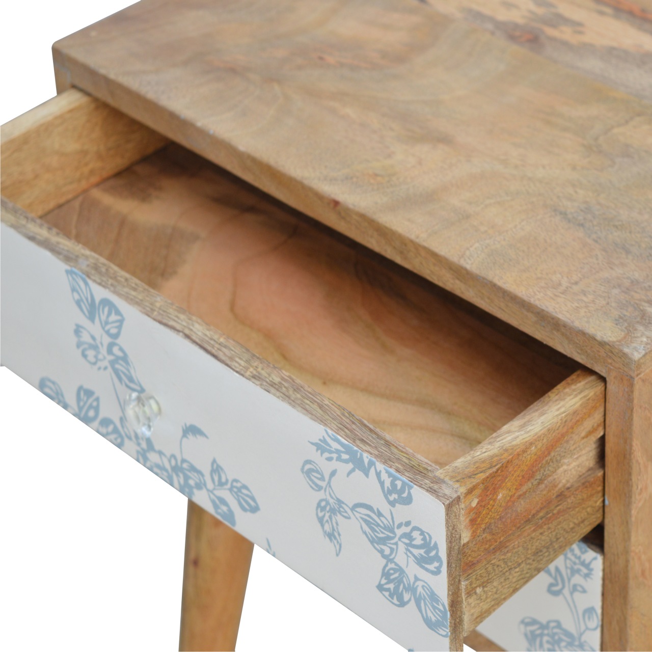Blue Floral Screen Printed Bedside - Image 5